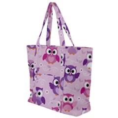 Seamless Cute Colourfull Owl Kids Pattern Zip Up Canvas Bag by Pakemis