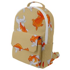 Gold Fish Seamless Pattern Background Flap Pocket Backpack (small) by Pakemis