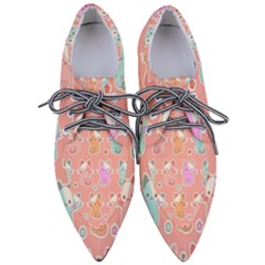 Cute Kawaii Kittens Seamless Pattern Pointed Oxford Shoes by Pakemis