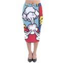 Rays Smoke Pop Art Style Vector Illustration Velvet Midi Pencil Skirt View1