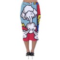 Rays Smoke Pop Art Style Vector Illustration Velvet Midi Pencil Skirt View2