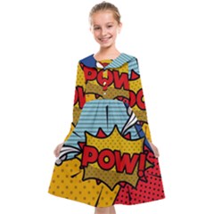 Pow Word Pop Art Style Expression Vector Kids  Midi Sailor Dress by Pakemis