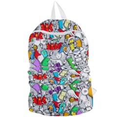 Graffit Characters Seamless Pattern Art Foldable Lightweight Backpack by Pakemis