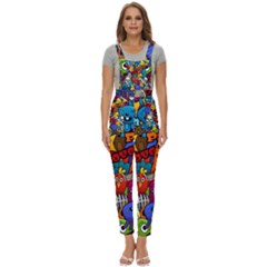 Graffiti Characters Seamless Pattern Women s Pinafore Overalls Jumpsuit by Pakemis