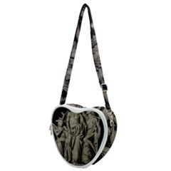 Catholic Motif Sculpture Over Black Heart Shoulder Bag by dflcprintsclothing