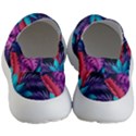 Background With Violet Blue Tropical Leaves Women s Lightweight Slip Ons View4