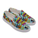 Comic Elements Colorful Seamless Pattern Women s Canvas Slip Ons View3