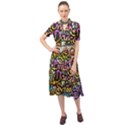 Graffiti Word Seamless Pattern Keyhole Neckline Chiffon Dress View1