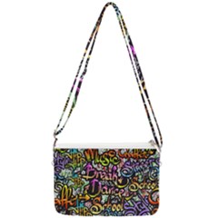 Graffiti Word Seamless Pattern Double Gusset Crossbody Bag by Pakemis