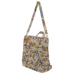 Seamless Pattern With Flower Bird Crossbody Backpack by Pakemis