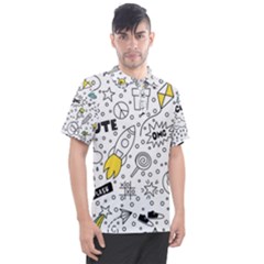 Set Cute Colorful Doodle Hand Drawing Men s Polo Tee by Pakemis