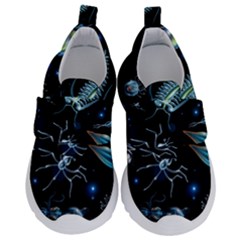 Colorful Abstract Pattern Consisting Glowing Lights Luminescent Images Marine Plankton Dark Backgrou Kids  Velcro No Lace Shoes by Pakemis