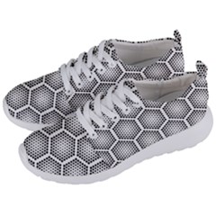 Halftone-tech-hexagons-seamless-pattern Men s Lightweight Sports Shoes by Pakemis