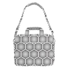 Halftone-tech-hexagons-seamless-pattern Macbook Pro 16  Shoulder Laptop Bag by Pakemis