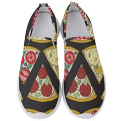 Vector-seamless-pattern-with-italian-pizza-top-view Men s Slip On Sneakers by Pakemis