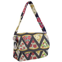 Vector-seamless-pattern-with-italian-pizza-top-view Courier Bag by Pakemis