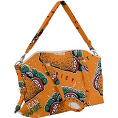 Seamless Pattern With Taco Canvas Crossbody Bag by Pakemis