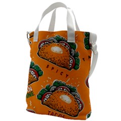 Seamless Pattern With Taco Canvas Messenger Bag by Pakemis