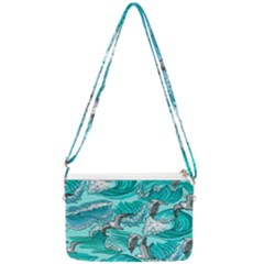 Sea-waves-seamless-pattern Double Gusset Crossbody Bag by Pakemis