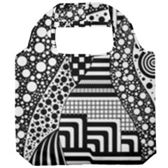 Black And White Foldable Grocery Recycle Bag by gasi