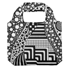 Black And White Premium Foldable Grocery Recycle Bag by gasi