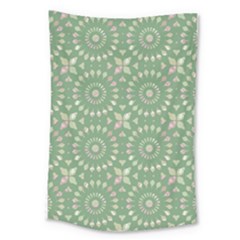 Kaleidoscope Peaceful Green Large Tapestry by Mazipoodles