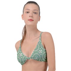 Kaleidoscope Peaceful Green Knot Up Bikini Top