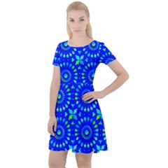 Kaleidoscope Royal Blue Cap Sleeve Velour Dress  by Mazipoodles