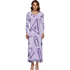 Science Research Curious Search Inspect Scientific Long Sleeve Velour Longline Maxi Dress by Uceng