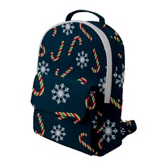 Christmas Seamless Pattern With Candies Snowflakes Flap Pocket Backpack (large) by Uceng