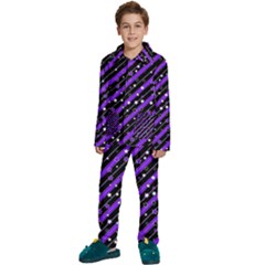 Christmas Paper Star Texture Kids  Long Sleeve Velvet Pajamas Set by Uceng