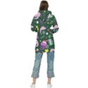 Dinosaur Colorful Funny Christmas Pattern Women s Long Oversized Pullover Hoodie View2