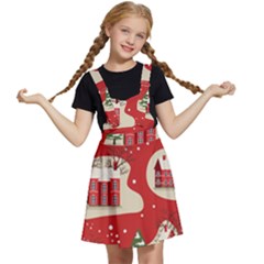 Christmas New Year Seamless Pattern Kids  Apron Dress by Uceng