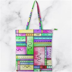 Colorful Pattern Double Zip Up Tote Bag by gasi