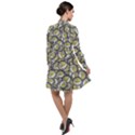 Gong Instrument Motif Pattern Long Sleeve Chiffon Shirt Dress View2