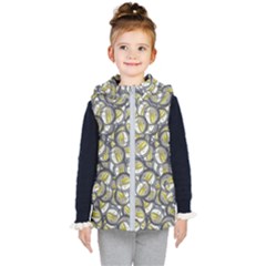 Gong Instrument Motif Pattern Kids  Hooded Puffer Vest by dflcprintsclothing