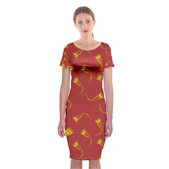 Background Pattern Texture Design Classic Short Sleeve Midi Dress by Ravend