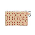 Red Christmas Tree Brown Canvas Cosmetic Bag (Small) View2