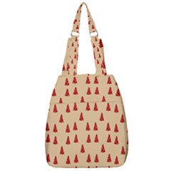 Red Christmas Tree Brown Center Zip Backpack by TetiBright