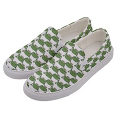 Funny Frog Cartoon Drawing Motif Pattern Men s Canvas Slip Ons by dflcprintsclothing