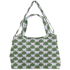 Funny Frog Cartoon Drawing Motif Pattern Double Compartment Shoulder Bag by dflcprintsclothing