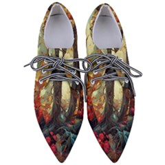 Abstract Texture Forest Trees Fruits Nature Leaves Pointed Oxford Shoes by Pakemis