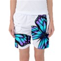 Blue And Pink Butterfly Illustration, Monarch Butterfly Cartoon Blue, Cartoon Blue Butterfly Free Pn Women s Basketball Shorts View1