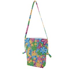 Flower Spring Background Blossom Folding Shoulder Bag