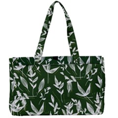 Leaves Pattern Wallpaper Watercolor Canvas Work Bag by Ravend