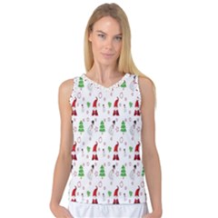 Santa Claus Snowman Christmas  Women s Basketball Tank Top