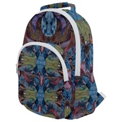 Marbled Confetti Symmetry Rounded Multi Pocket Backpack