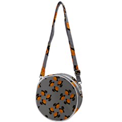 Pumpkin Heads With Hat Gray Crossbody Circle Bag by TetiBright