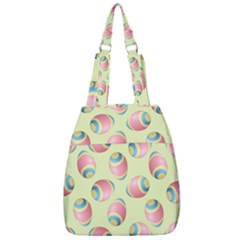 Colorful Easter Eggs Pattern Green Center Zip Backpack by TetiBright