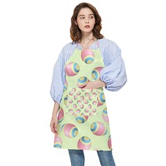 Colorful Easter Eggs Pattern Green Pocket Apron by TetiBright